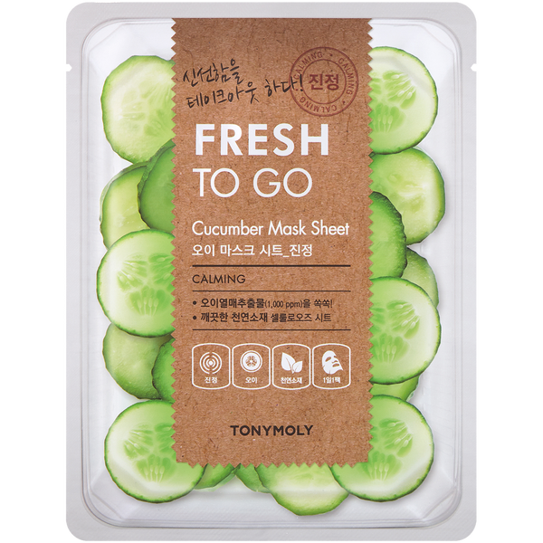 

Успокаивающая тканевая маска для лица с экстрактом огурца, 22 г Tony Moly Fresh to go cucumber