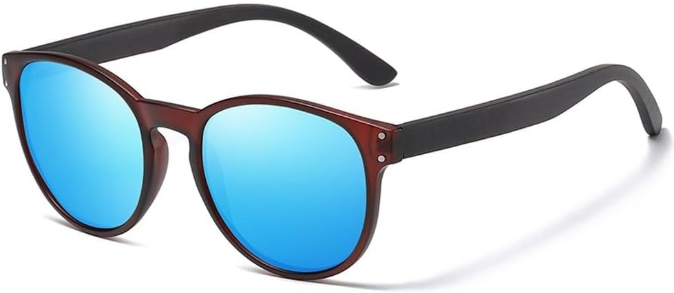 

Поляризованные солнцезащитные очки для мужчин и женщин, деревянные солнцезащитные очки для женщин, круглые солнцезащитные очки, классические солнцезащитные очки GHVWYX, Blue