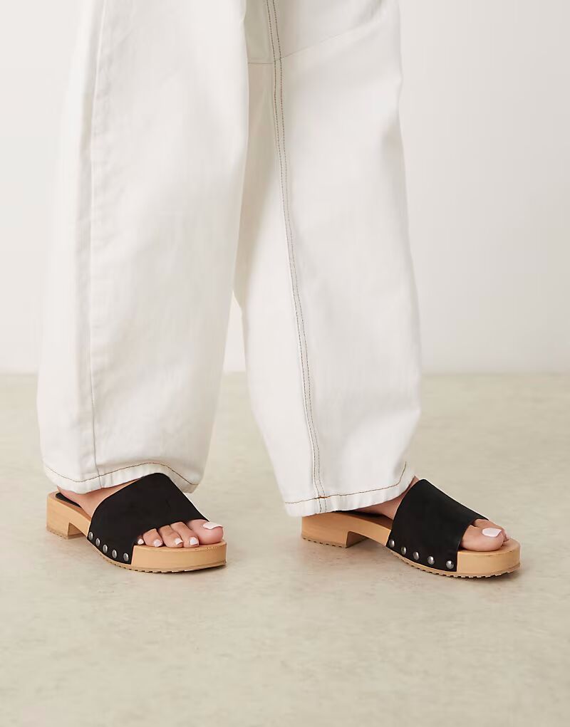 ASOS DESIGN Любимые замшевые мюли черного цвета — фото 2