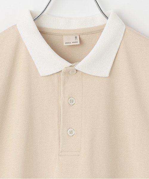 Футболка с воротником-поло в цветовой гамме (для подростков) Petit main, Light beige — фото 3