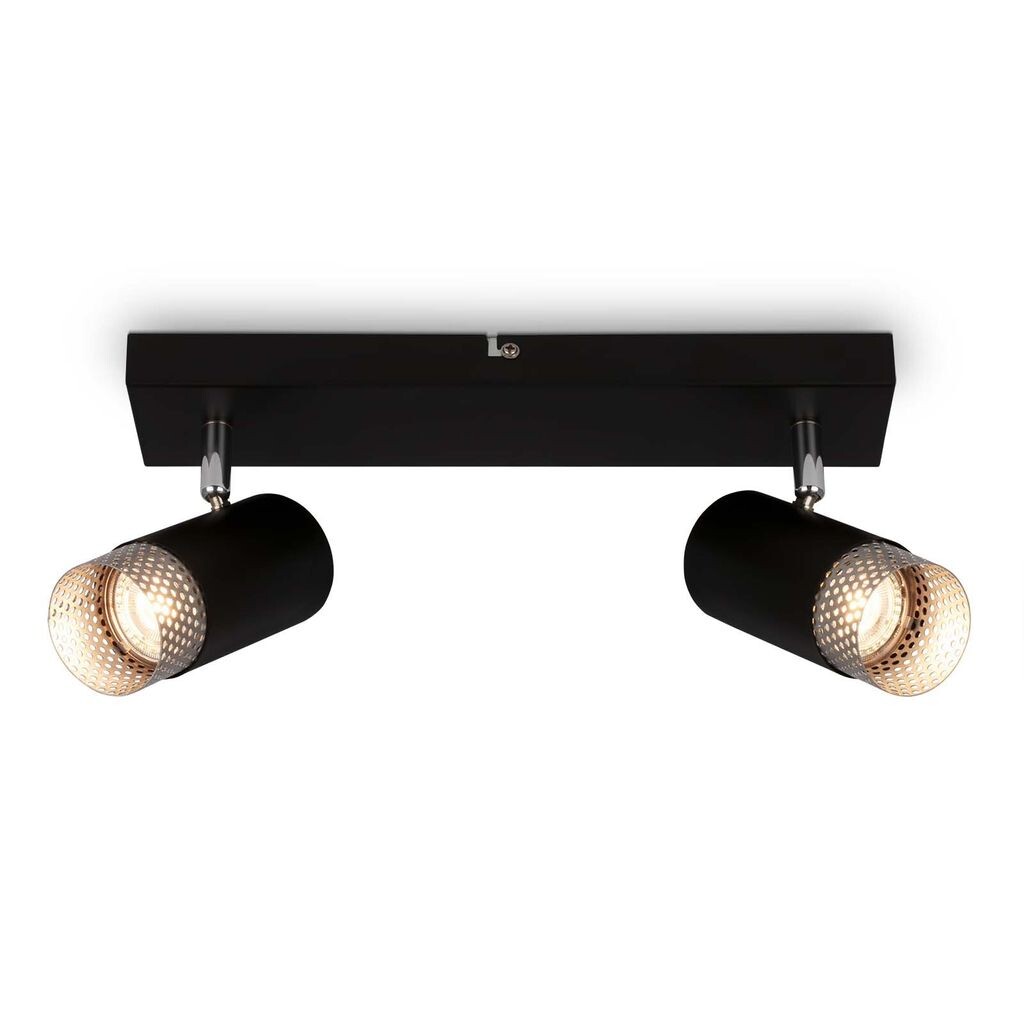 

Briloner Leuchten PLEK Точечный светильник 2x GU10, поворотный, с регулируемой яркостью, металлический, черно-серебристый