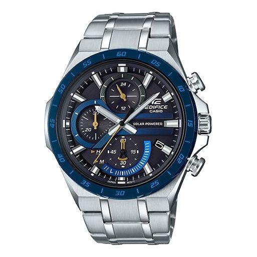 

Casio EDIFICE Мужские аналоговые часы на солнечной энергии, серебристо-синие