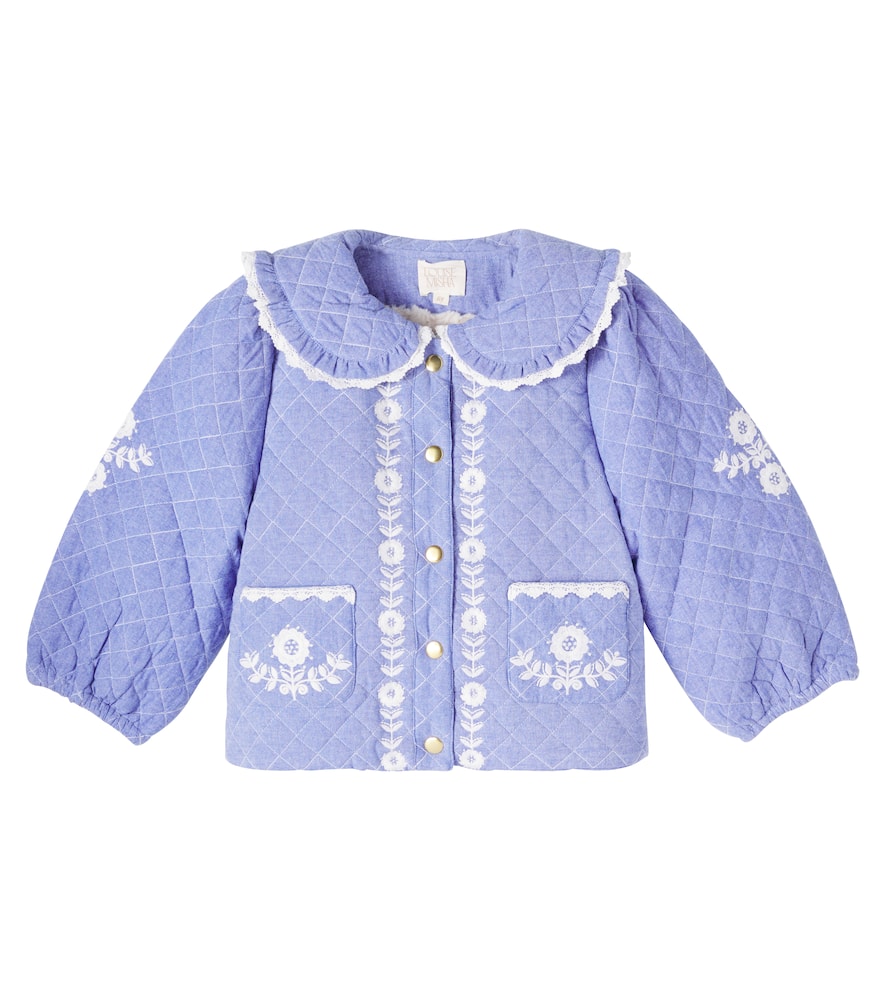 

Вышитая хлопковая куртка Jouliana Louise Misha, Blue Chambray