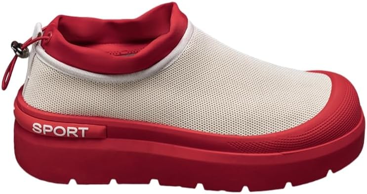 

Мужские кроссовки с плоской подошвой - повседневная тканая верхняя часть и комфортный стиль для активного отдыха Hoalox, красный