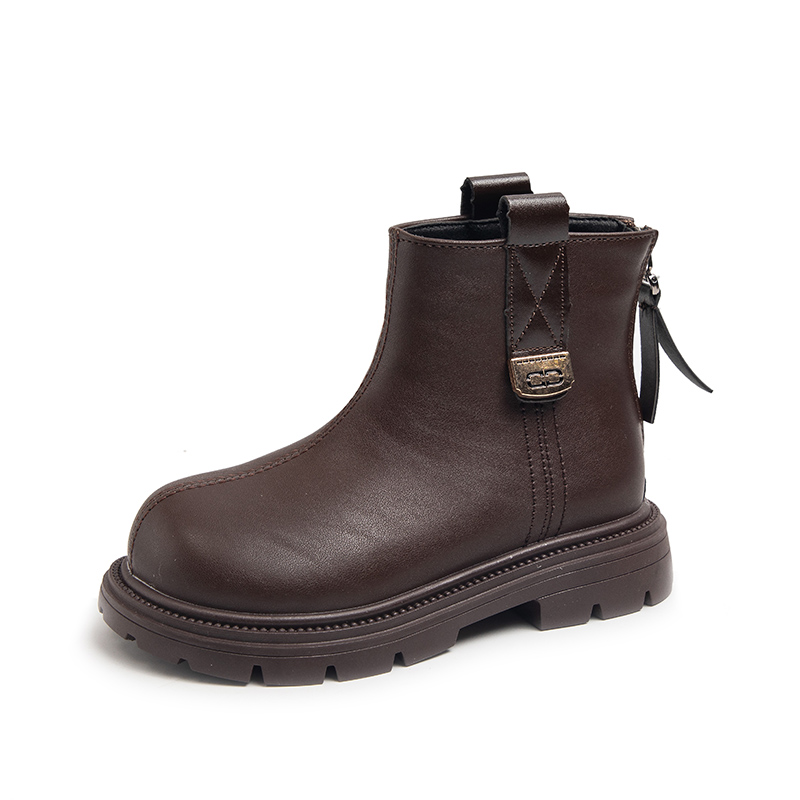 

Устойчивые к скольжению и истиранию детские ботинки из кожи KINDDOG, коричневый