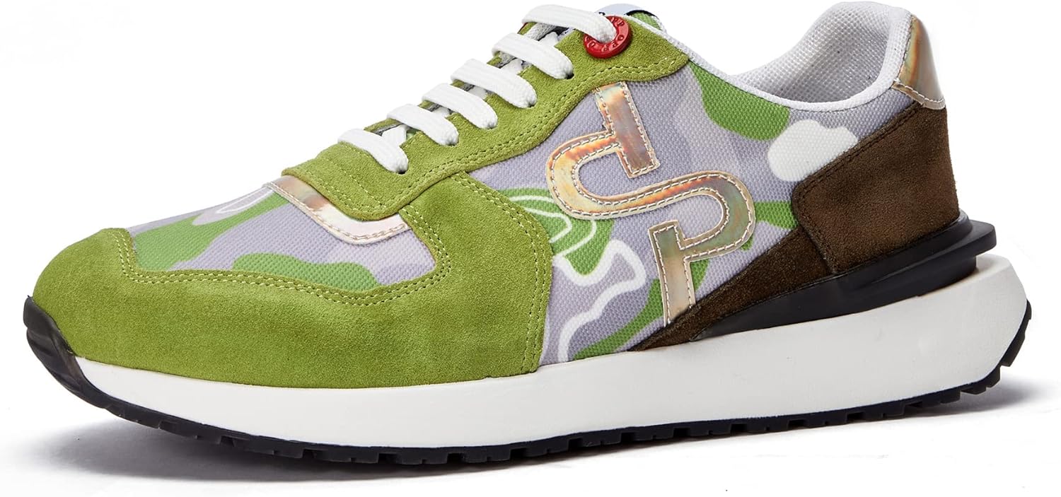 

Мужские модные кроссовки OPP из замшевой кожи, повседневные шнурованные, для бега, тенниса и занятий в спортзале Whaletill, зеленый