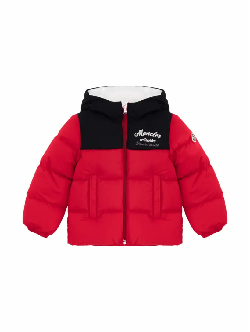 

Стеганая куртка с логотипом Moncler, красный