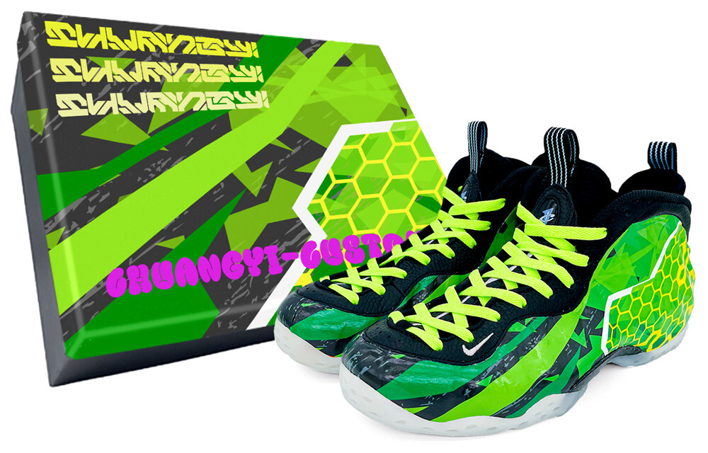 

Кроссовки Nike Foamposite One Vintage Basketball Shoes Unisex Mid-top Black, зеленый