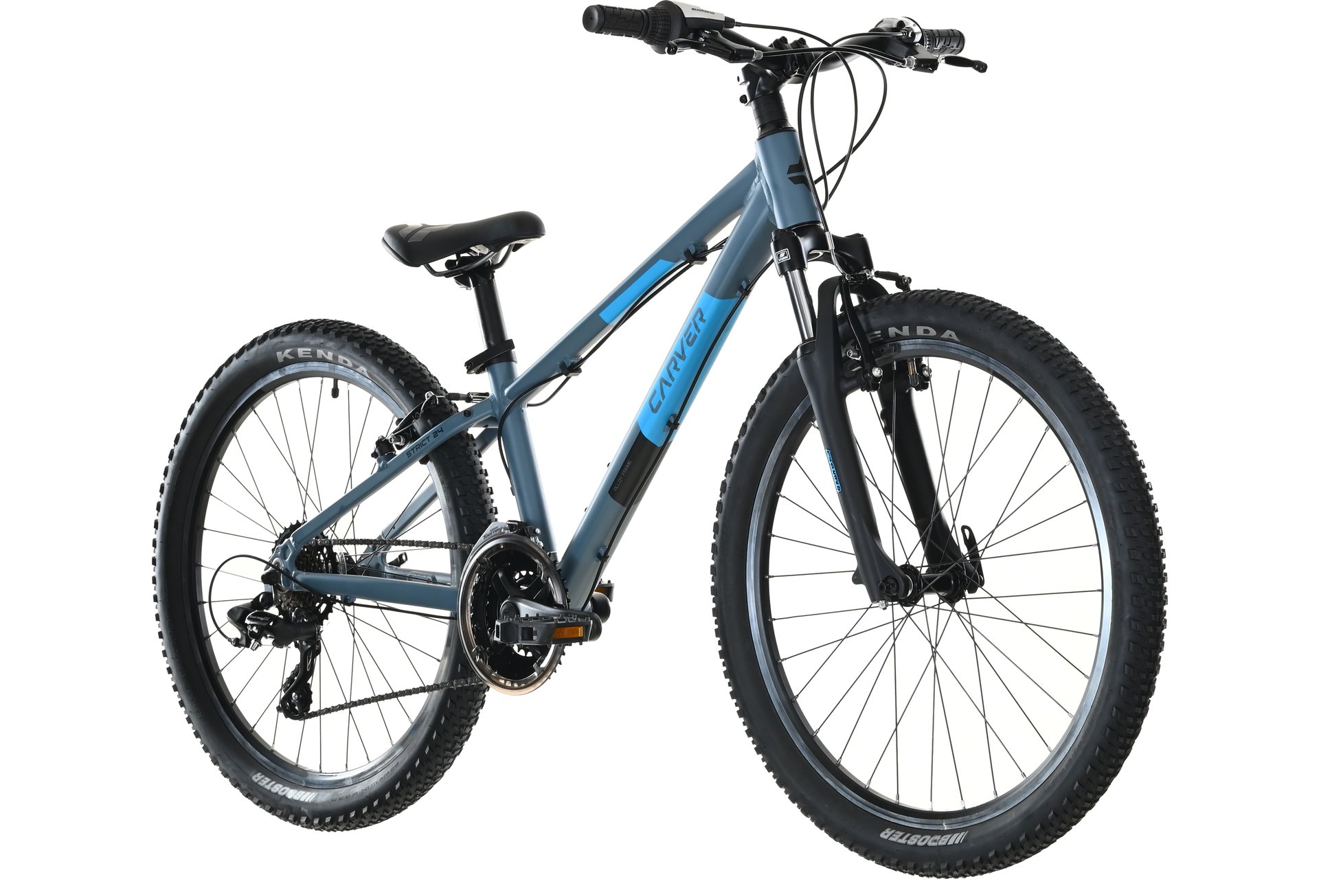 Горный велосипед Carver Strict 24 - 24 дюймов - Diamant - 2024, цвет Blau|dark blue grey/neon blue/black — фото 2
