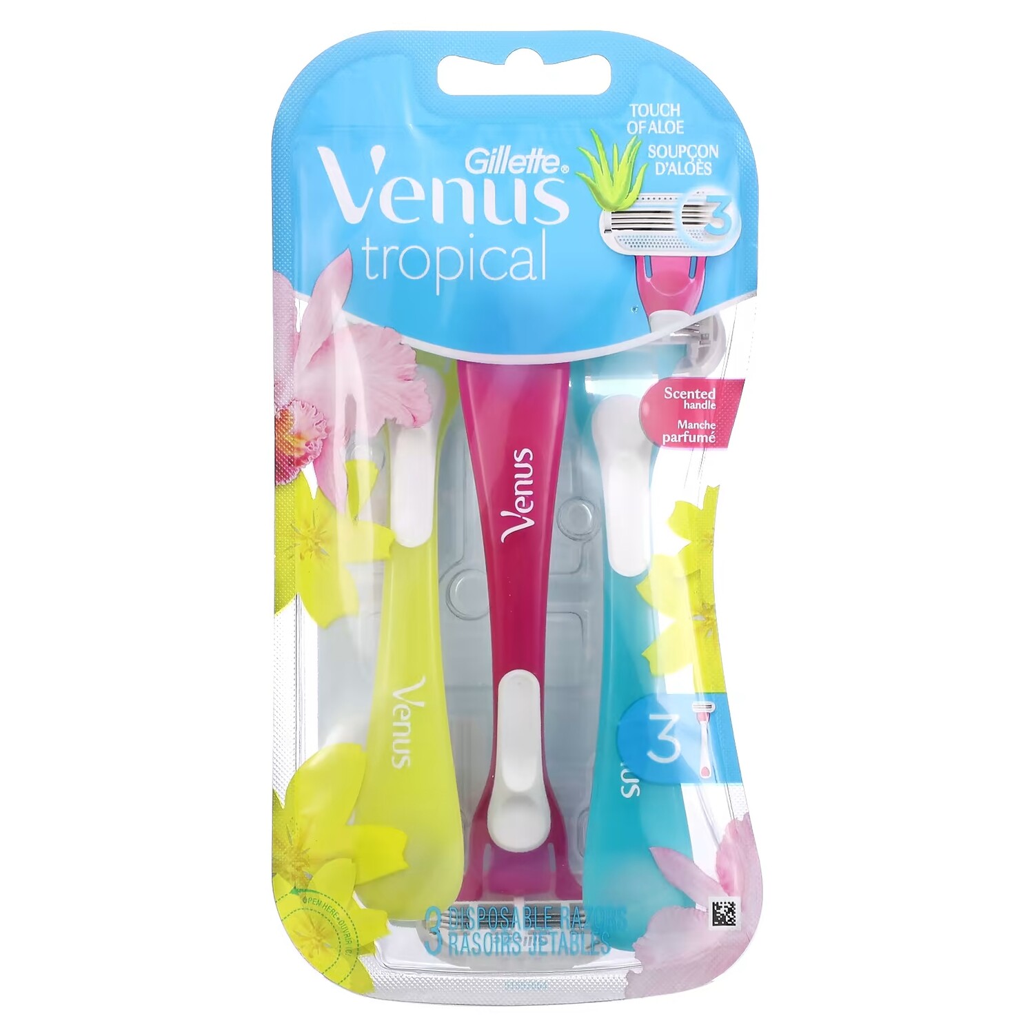 

Одноразовые бритвы Gillette Venus Tropical 3 с экстрактом алоэ, 1шт