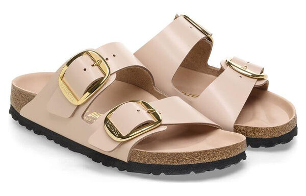 Тапочки arizona big buckle nubuk leather narrow fit 'soft pink' Birkenstock, розовый — фото 3