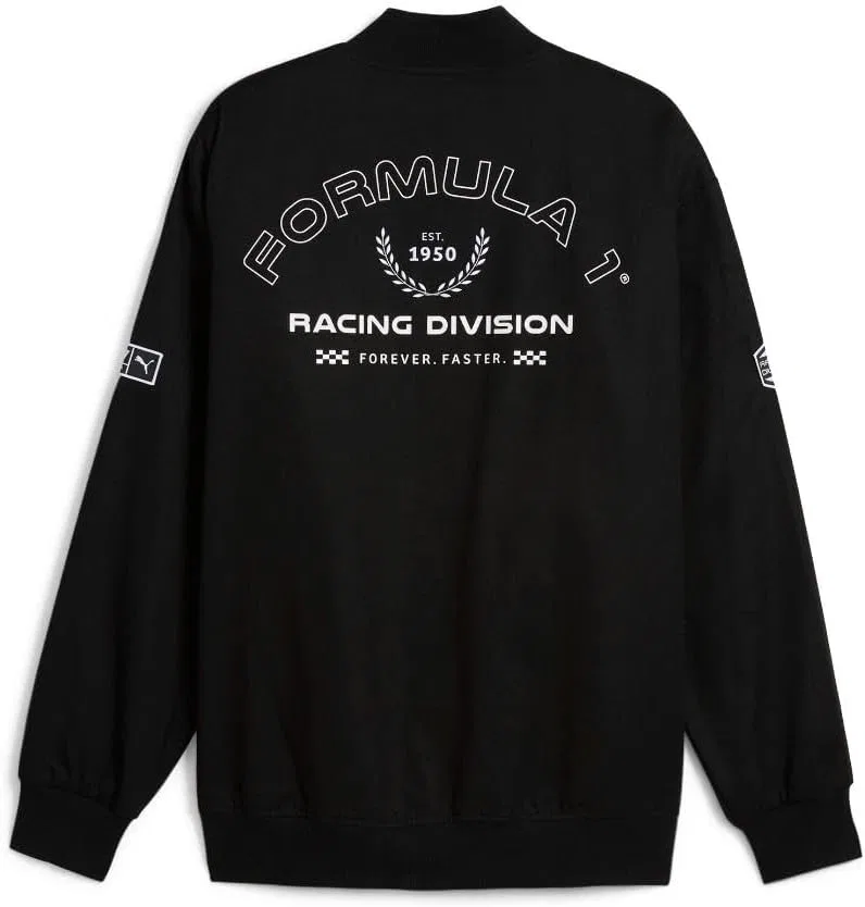 Мужская куртка-бомбер PUMA F1 Statement, спортивная верхняя одежда, повседневная - черная — фото 4