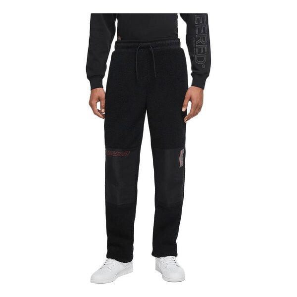 

Спортивные штаны Air Jordan 23 Drawstring polar fleece Splicing Casual Sports Long Pants Black, черный