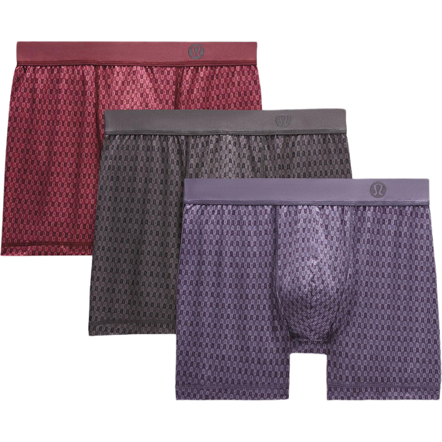 

Мужские трусы 1 комплект 3 штуки Lululemon, фиолетовый/красный/серый