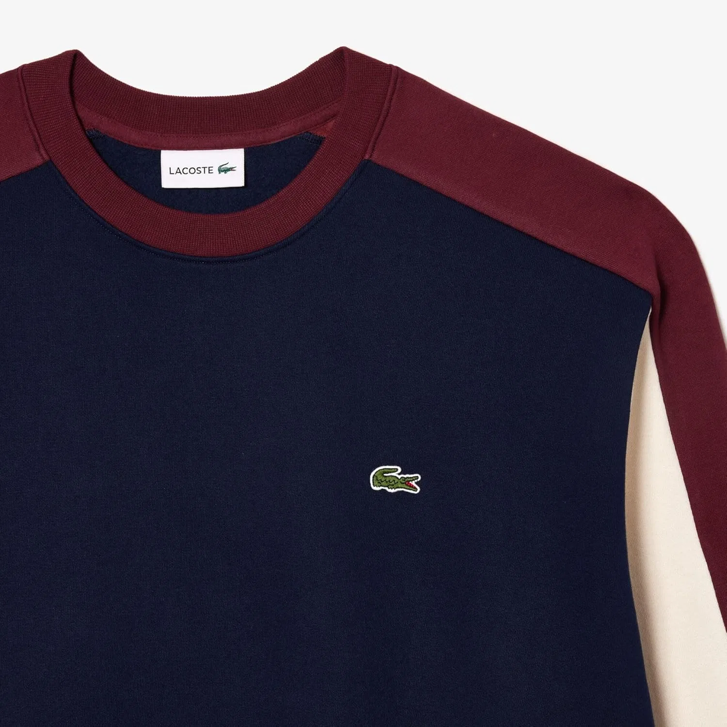 Свитшот Lacoste мужской с цветными блоками - удлиненный крой, синий — фото 2