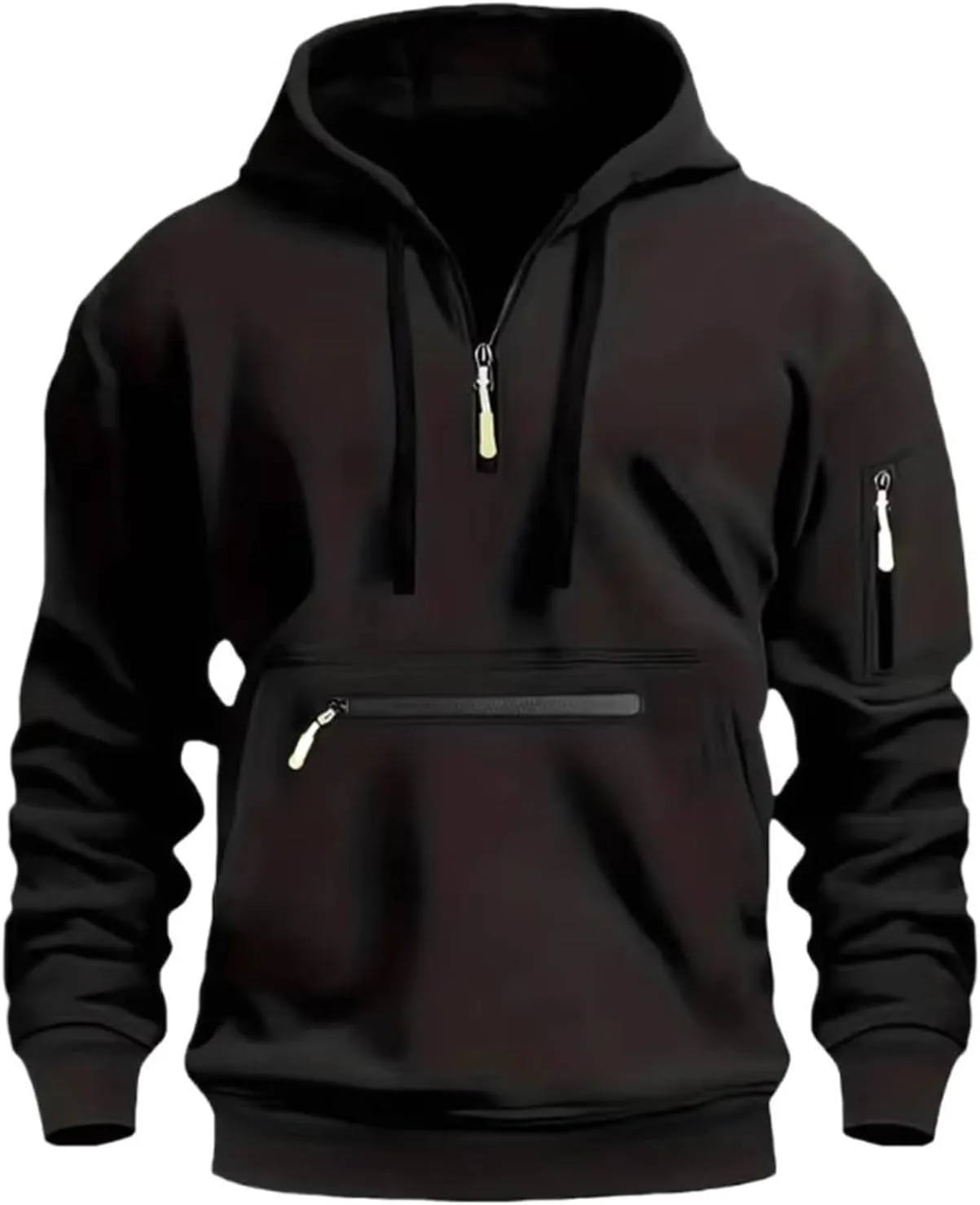 

Мужской худи на молнии Casual Sport Warm Top-black LISHIREN