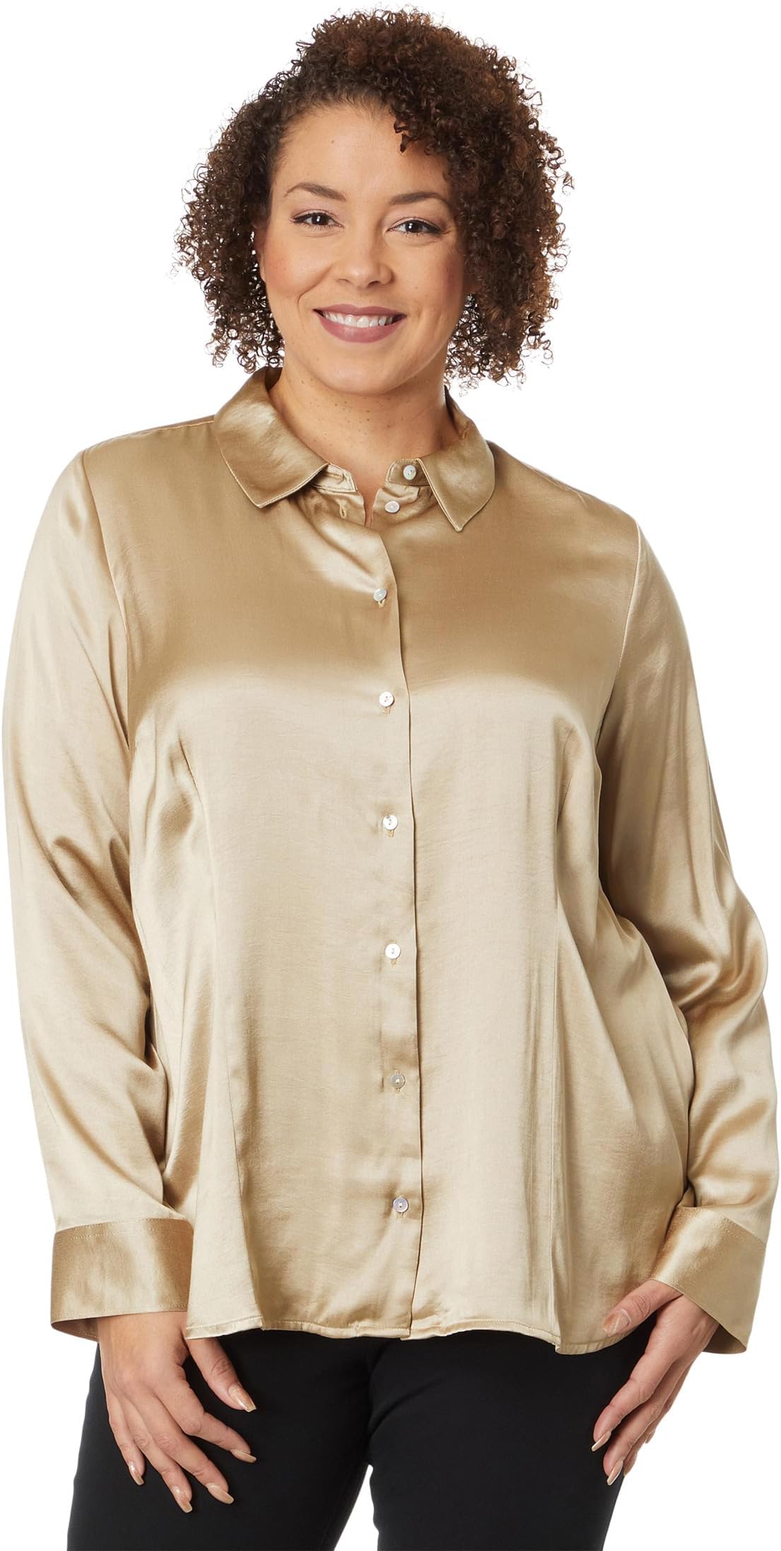 

Рубашка Madewell Plus Darted Button-Up Shirt in Satin, цвет Matchstick