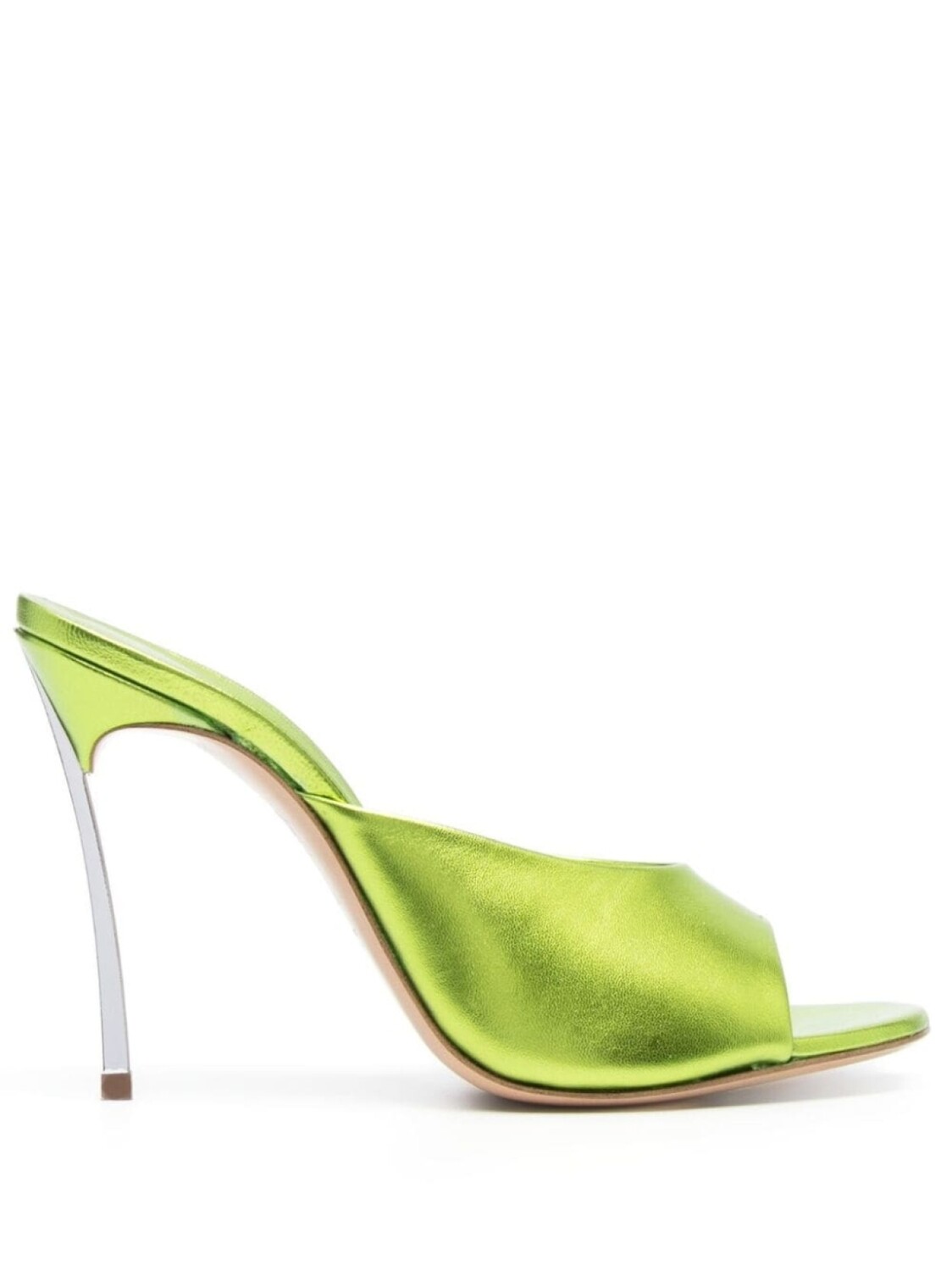 Casadei мюли с эффектом металлик, зеленый