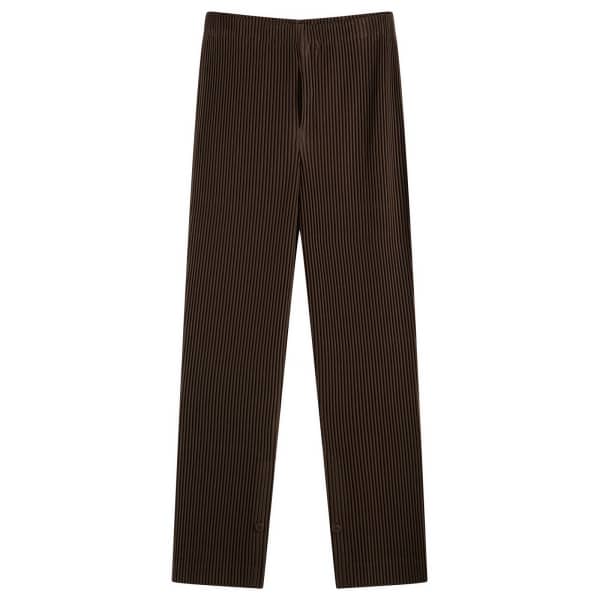 

Брюки со складками и застежкой на кнопки Homme Plissé Issey Miyake, цвет mud brown