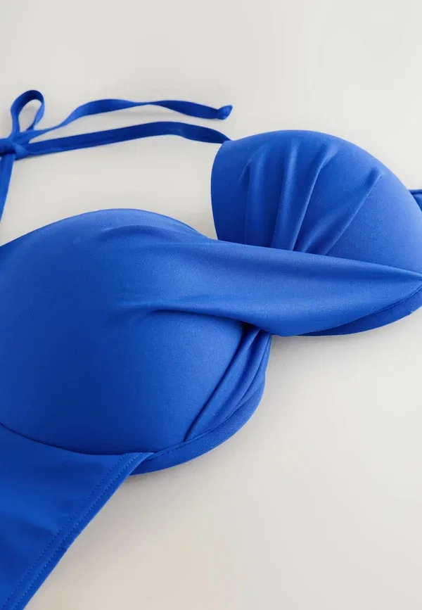 Топ для бикини Next Padded wired plunge bikini top standard, синий — фото 4