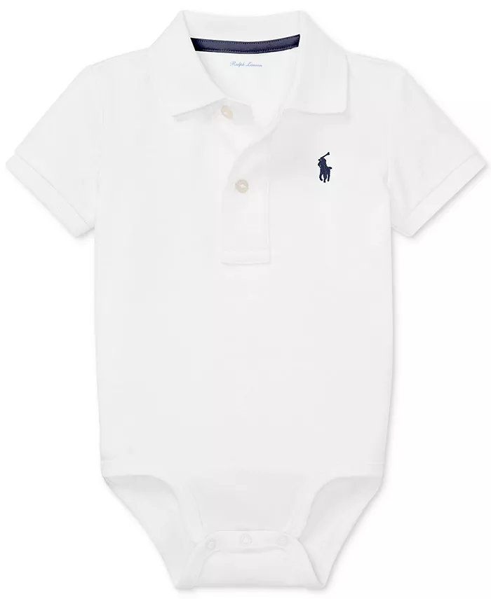 

Хлопковый комбинезон-поло для мальчиков Polo Ralph Lauren, белый