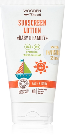 

Солнцезащитный крем для всей семьи spf 50 WoodenSpoon Baby & Family, 150 ml