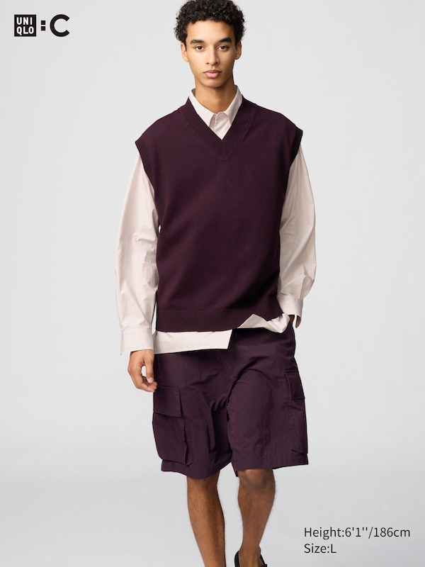 

Вязаный жилет Uniqlo, фиолетовый
