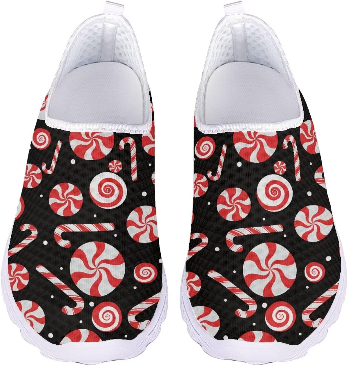 

Кроссовки Belidome для женщин и мужчин, водонепроницаемые слипоны для ходьбы, бега и походов, спортивные, дышащие, легкие, A Candy Cane