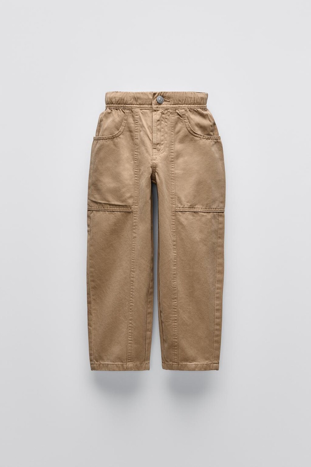 

Брюки-бочки ZARA, песочный