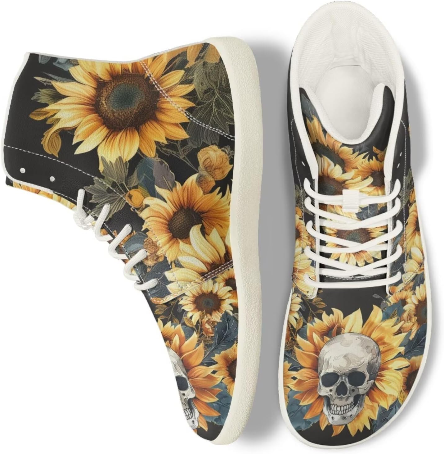 

Кроссовки Skull Barefoot для женщин и мужчин с нулевым перепадом, для трейл-раннинга, широким носком и минималистичным дизайном Getelinseng, Skull Sunflower Print
