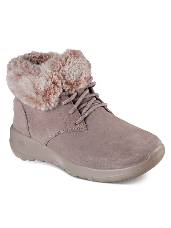 Ботинки женские Skechers On-The-Go Joy Plush Dreams замшевые с меховой опушкой, розовый — фото 2