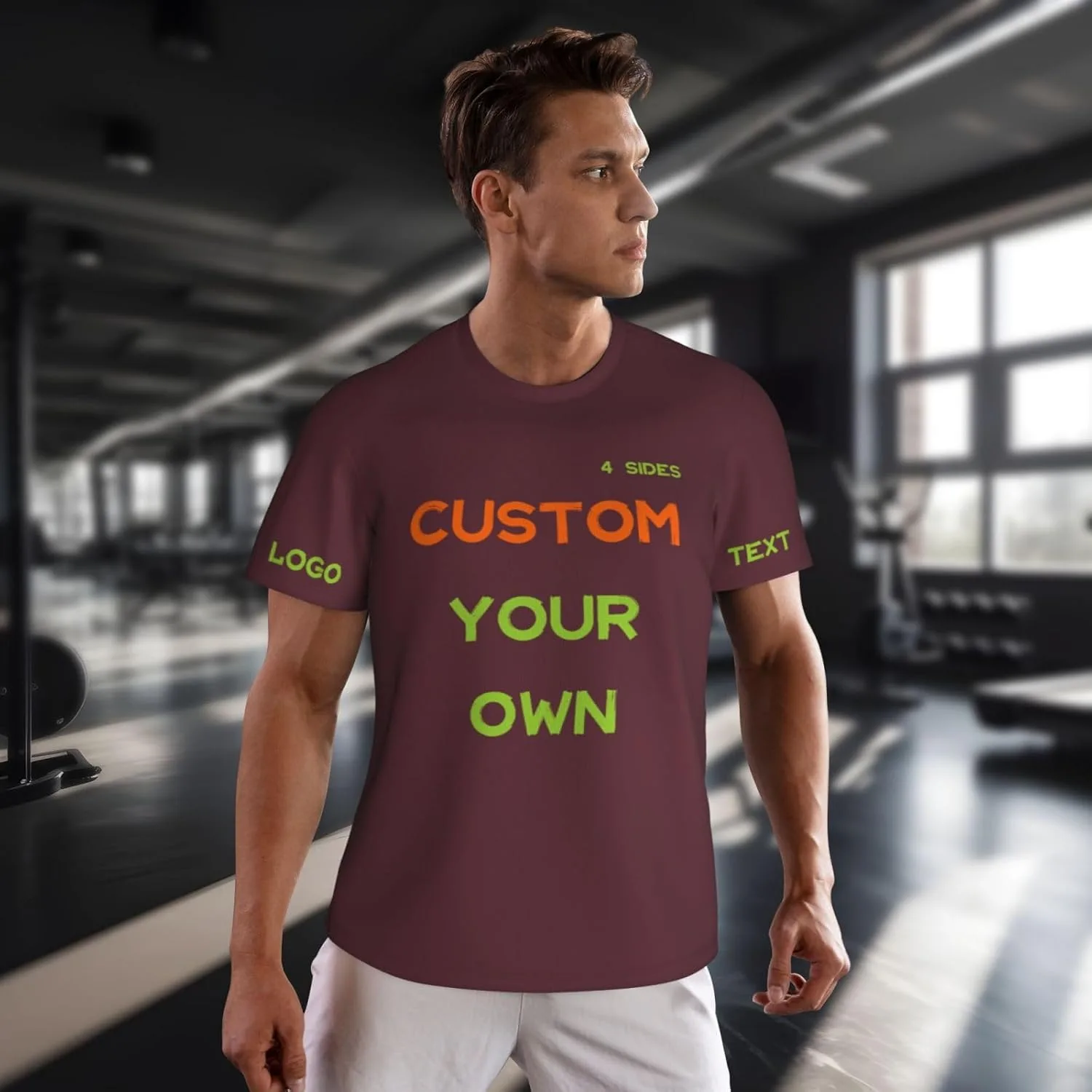 Футболка Custom с принтом на 4 сторонах для мужчин — фото 4