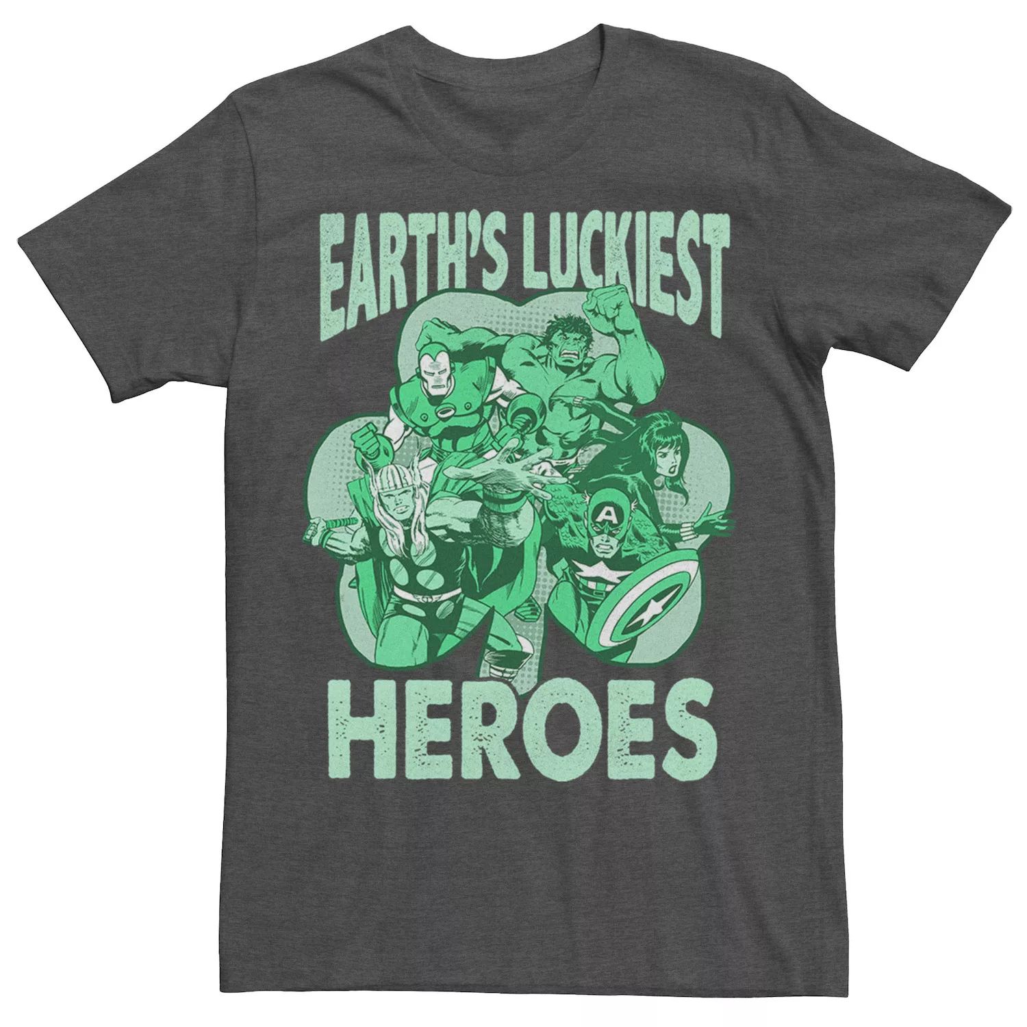 

Мужская футболка Marvel St. Patty's Earth's Lucky Heroes, Серый, Мужская футболка Marvel St. Patty's Earth's Lucky Heroes