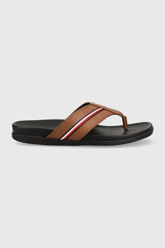 

Шлепанцы HILFIGER LEATHER TOE POST SANDAL Tommy Hilfiger, коричневый