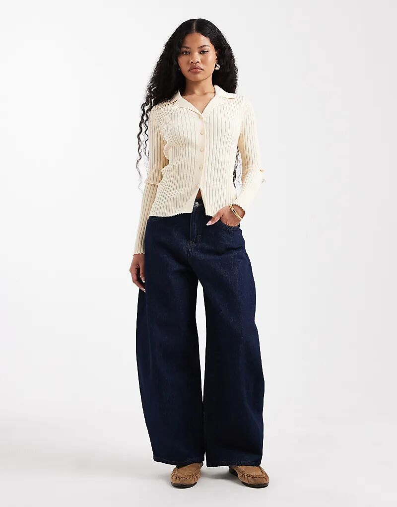 

ONLY джинсы-бочонки Petite Taylor с высокой талией темно-синего цвета