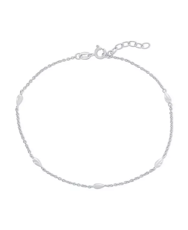 

Серебряный браслет на лодыжку грушевидной формы Simona, silver.