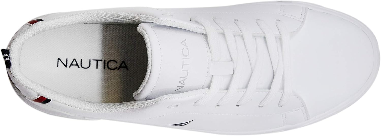 Детские кроссовки Nautica для мальчиков на шнуровке, модные низкие туфли для подростков и детей младшего возраста, белый — фото 4