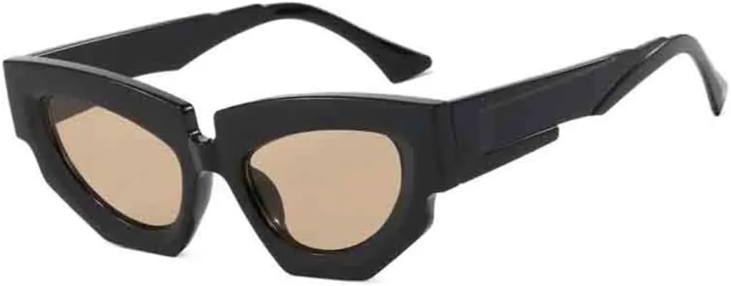 

Модные солнцезащитные очки «кошачий глаз» для женщин и мужчин, роскошные, в винтажном стиле, панк, для активного отдыха, с защитой от УФ-излучения UV400 VVTWSSW, Black Tea