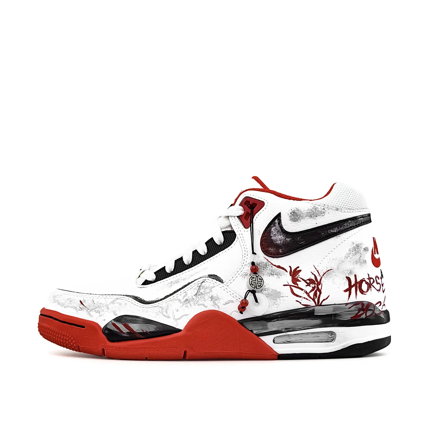 Nike Flight Legacy Horse Step Red Brocade, кроссовки mid-top с амортизацией, устойчивые к истиранию и скольжению — фото 3