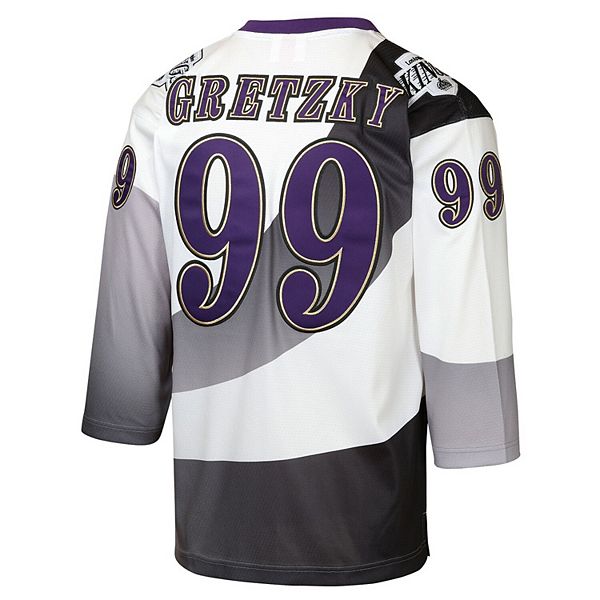 Футболка Youth Wayne Gretzky белая Los Angeles Kings 1995/96 Power Play Throwback Alternate с нашивкой капитана Mitchell & Ness — фото 4