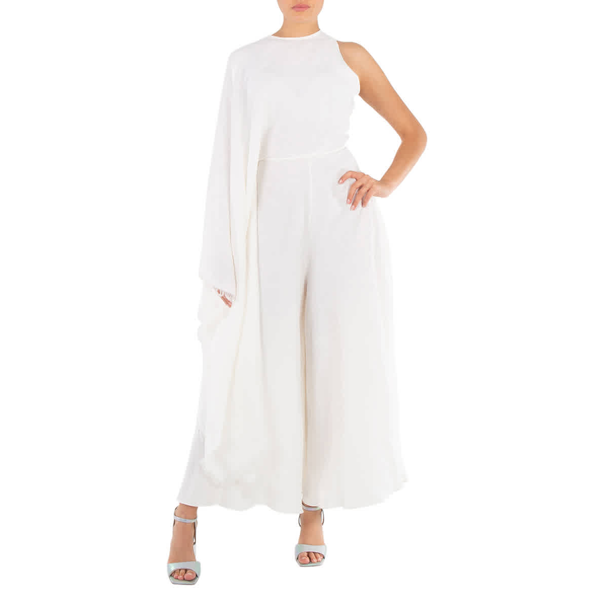 

Calcaterra Женское белое платье с рукавом-фуляром