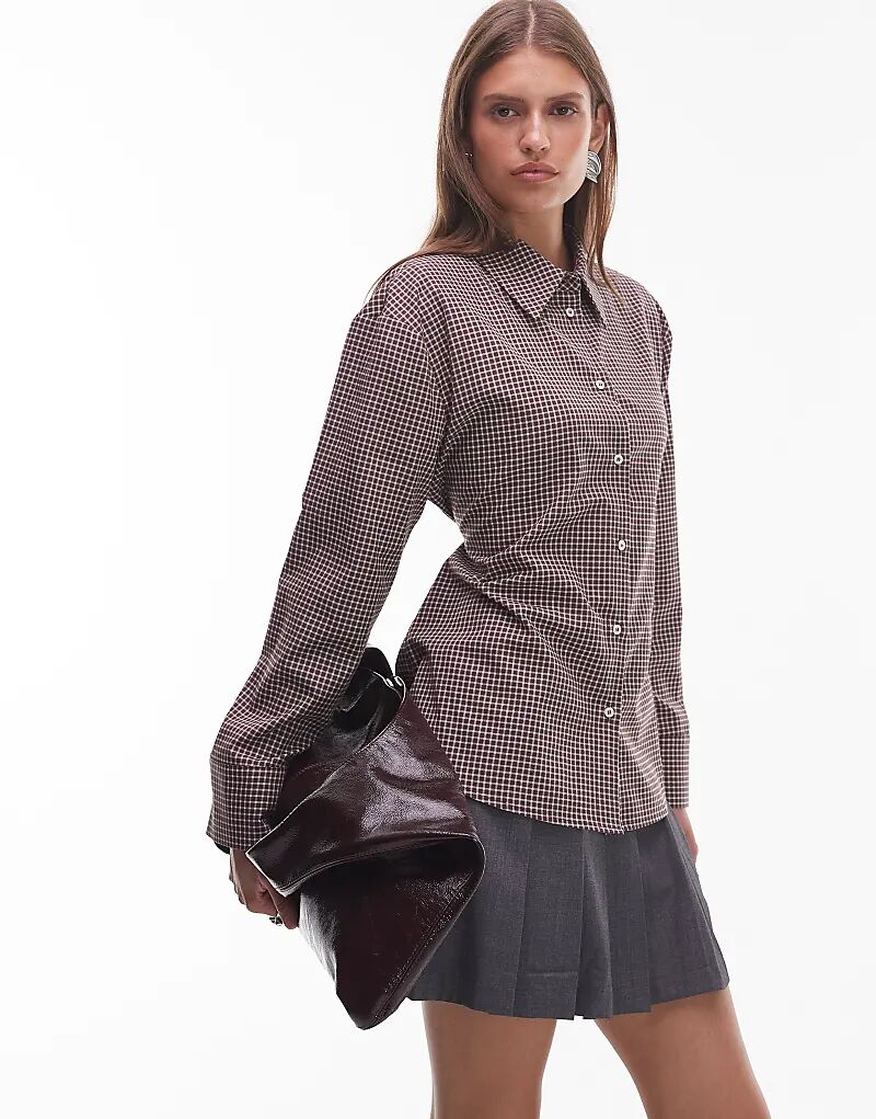 

Рубашка с подплечниками и завязками сзади от ASOS DESIGN в клетку