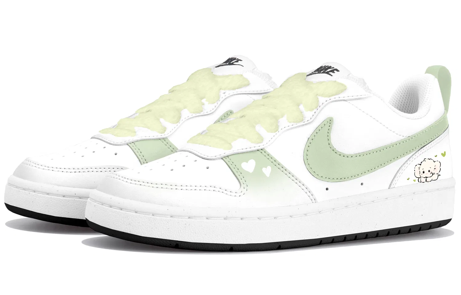 Кроссовки для скейтбординга Nike Court Borough Low детские зеленые — фото 4