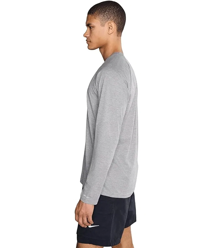 Футболка для плавания с защитой UPF 40+ Heather Long Sleeve Hydroguard Nike, Black/Bright Crimson/Volt/Photon Dust — фото 3