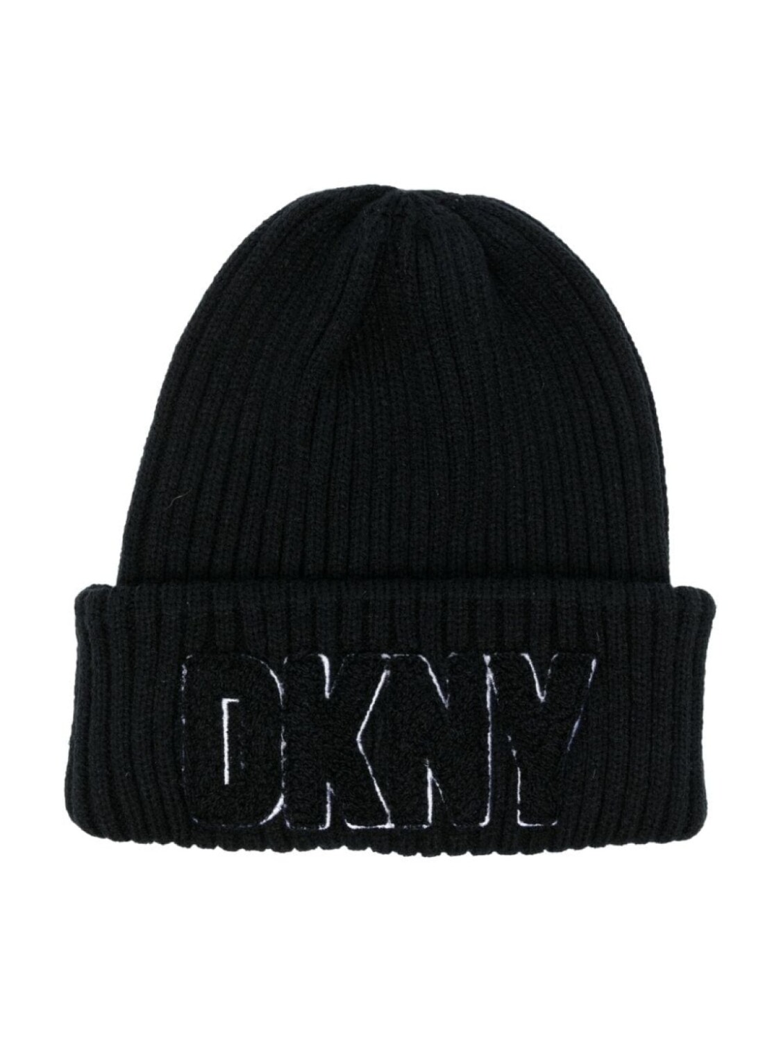 

DKNY шапка бини в рубчик с нашивкой-логотипом, черный