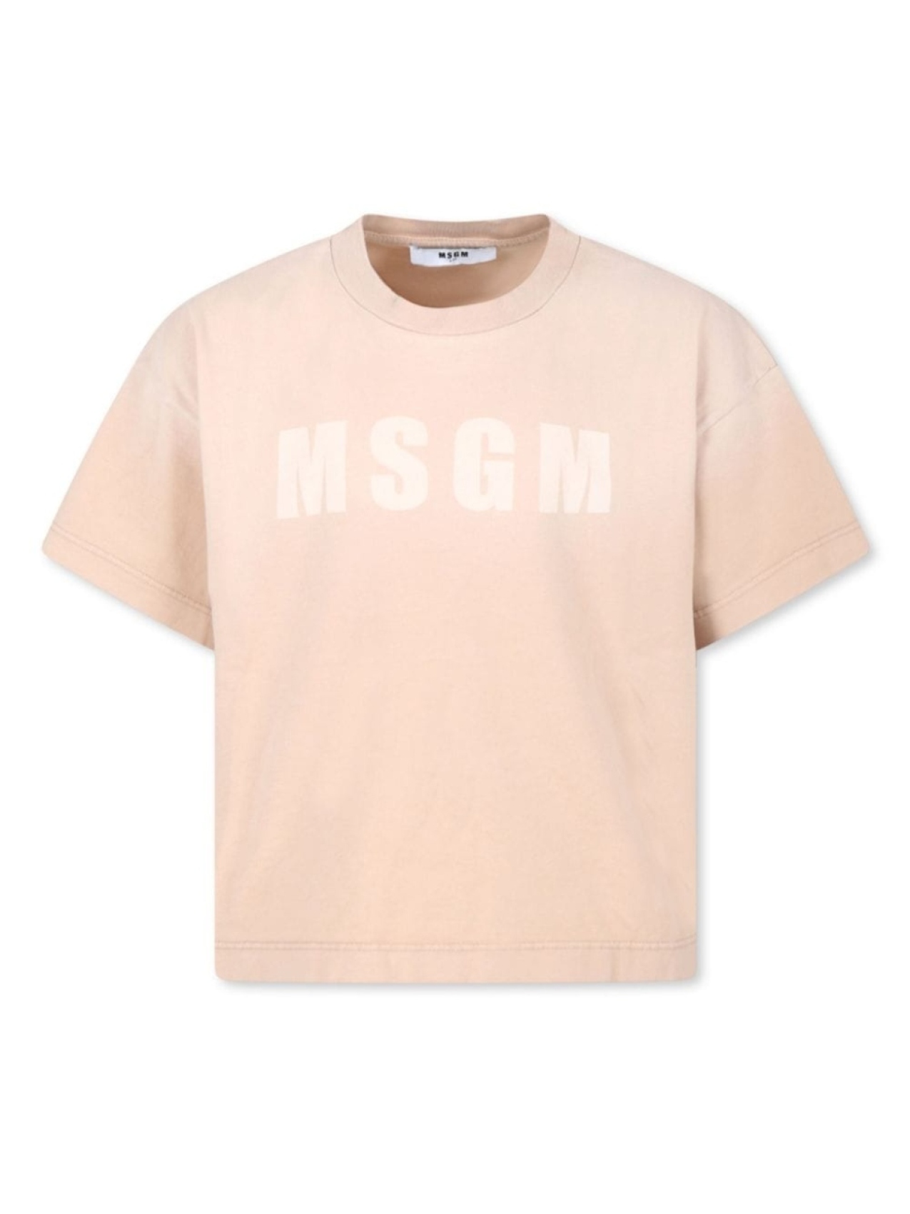 

MSGM Kids футболка с монограммой, нейтральный цвет