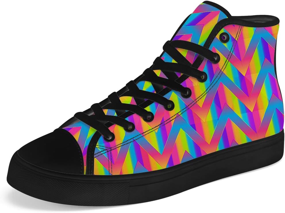 

Мужские и женские высокие кеды Chebing с зигзагообразным принтом, шнуровкой и повседневным дизайном, розовый