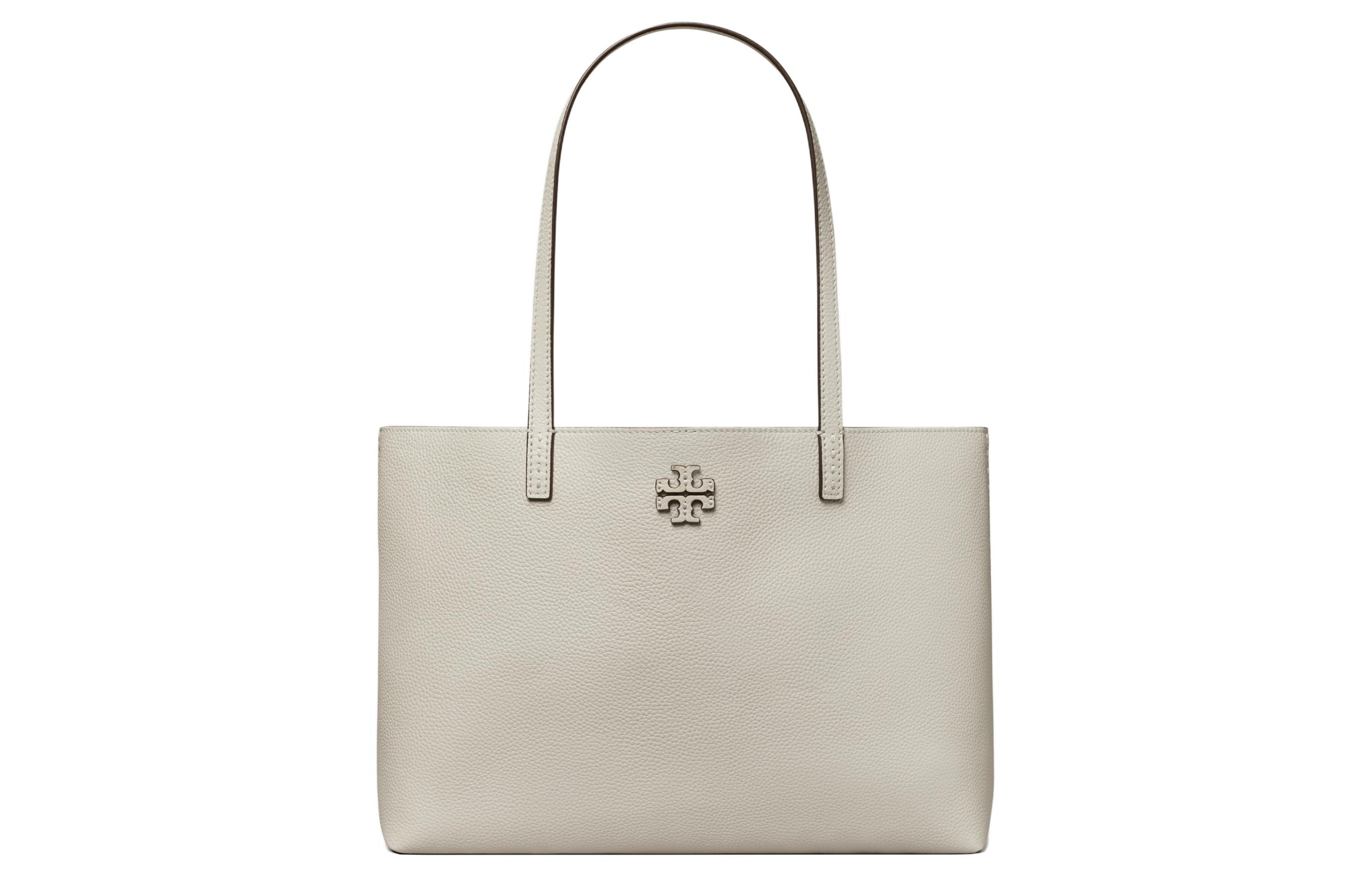 

TORY BURCH Кожаная сумка тоут из коровьей кожи Шоппер Женская ручная через плечо перо серый