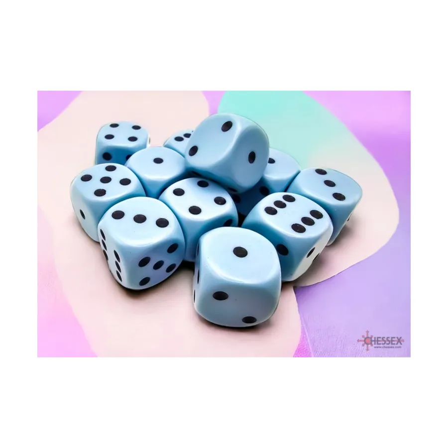 

d6 16 мм Синий с черным (12), Dice - Opaque Pastel (Chessex)
