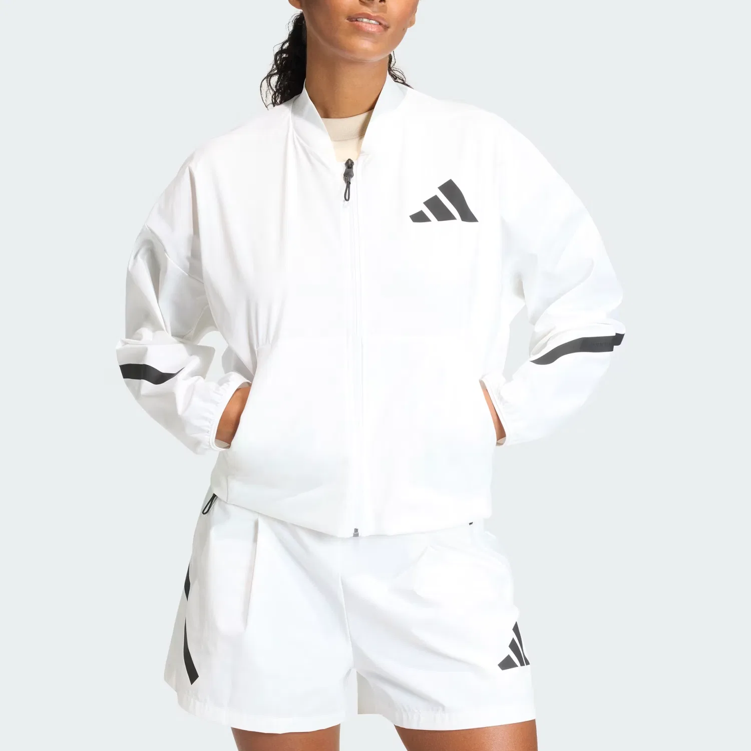 Куртка Z.N.E WOVEN BOMBER женская Adidas, White — фото 3